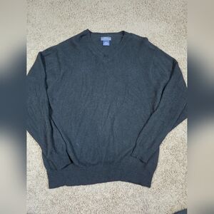 Great Northwest Clothing Company Men's V-Neck Lambswool Sweater - Black Size L